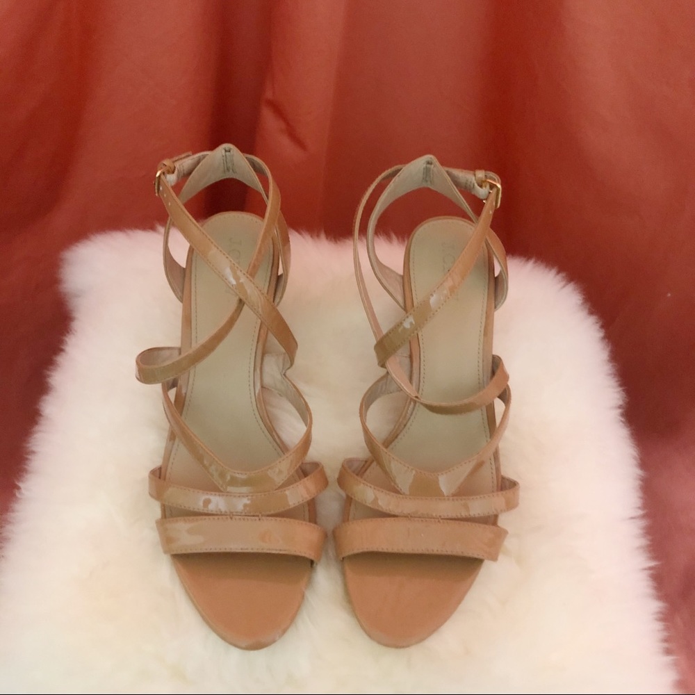 J. Crew size 10 Nude Marci Patent Leather Wedge